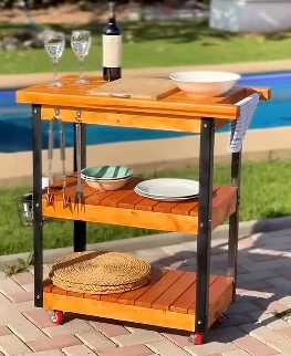 Proyecto Barnizado barra móvil para quincho o terraza